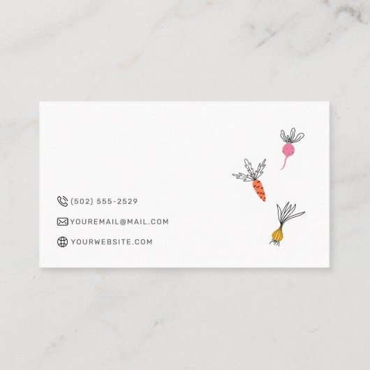 Voedingsdeskundige Personal Chef Minimalist Cool V Visitekaartje (Achterkant)