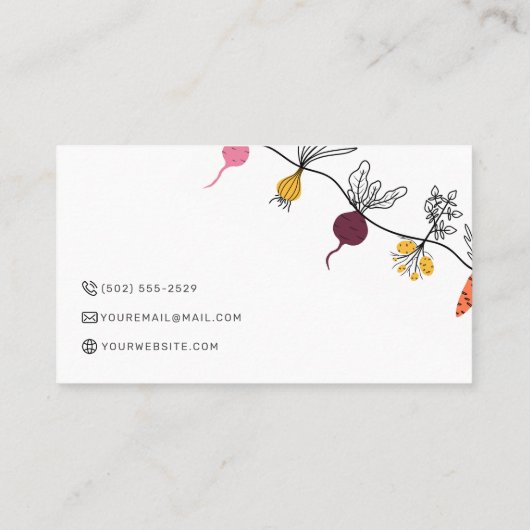 Voedingsdeskundige Personal Chef Minimalist Cool V Visitekaartje (Achterkant)