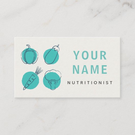 Voedingsdeskundige Veggies Iconen Gezond Voedsel D Visitekaartje (Voorkant)