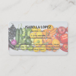 Voedingsdeskundige voedingscoach tweetalig visitekaartje