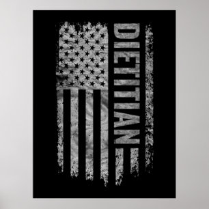Voedingsdeskundige VS-vlag Bedrukte ontwerp Poster