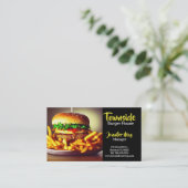 Voedingsdiner Beef Bacon Egg Burger House Restaura Visitekaartje (Staand voorkant)