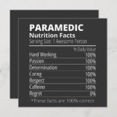 voedingsfacetten, paramedic nutrition fact kaart (Voorkant / Achterkant)