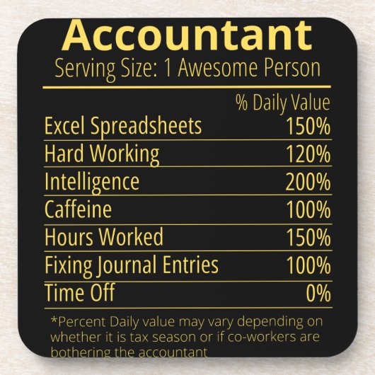 voedingsfactoraccountant, voedingsfacetten bier onderzetter (Voorkant)
