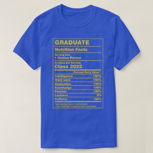 Voedingsfeiten Afstuderen T-shirt (Design voorkant)