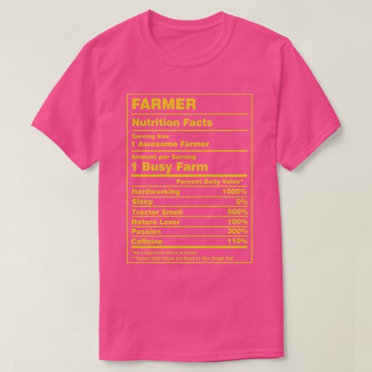 Voedingsfeiten Boer T-shirt (Design voorkant)