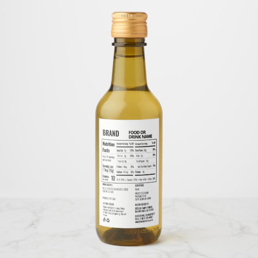 voedingsfeiten Ingrediënt Etiket op voedingsmidde (Voorkant)