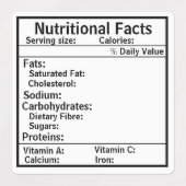 Voedingsfeiten label voor voedingsmiddelen gewicht (Design 1)