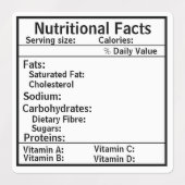 Voedingsfeiten label voor voedingsmiddelen gewicht (Design 2)