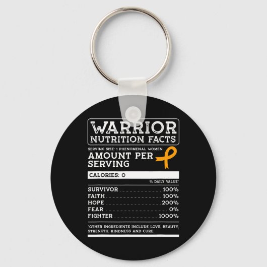 Voedingsfeiten Leukemie Awareness Ribbon Sleutelhanger (Voorkant)