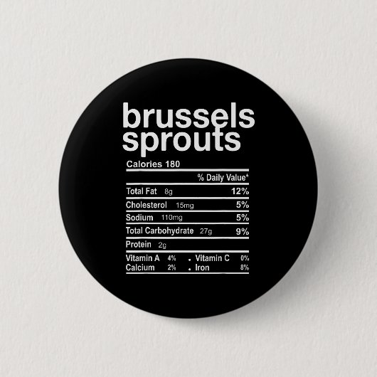 Voedingsfeiten over spruitjes Funny Thanksgiving Ronde Button 5,7 Cm (Voorkant)