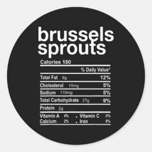 Voedingsfeiten over spruitjes Funny Thanksgiving Ronde Sticker