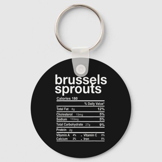 Voedingsfeiten over spruitjes Funny Thanksgiving Sleutelhanger (Voorkant)