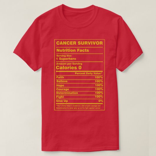 Voedingsfeiten Overlevende T-shirt (Design voorkant)