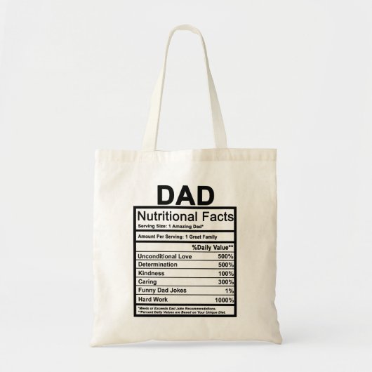 Voedingsfeiten papa tote bag (Voorkant)