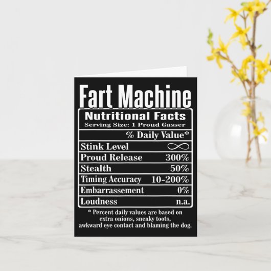 Voedingsfeiten Scheetmachine Papa Grappen Grappige Kaart (Gele Bloem)