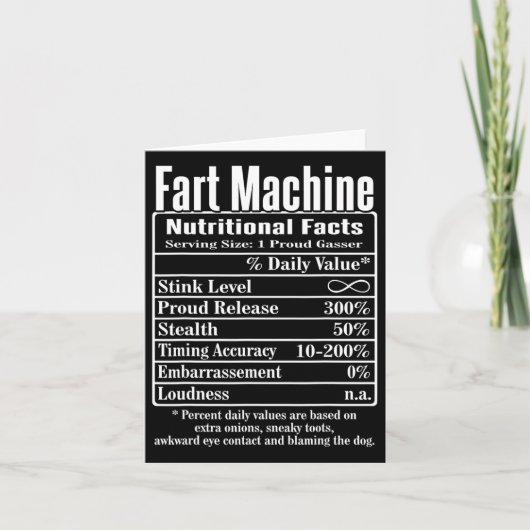 Voedingsfeiten Scheetmachine Papa Grappen Grappige Kaart (Voorkant)