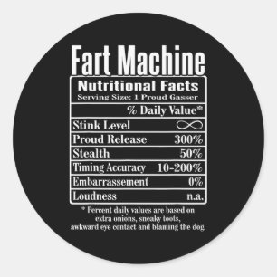 Voedingsfeiten Scheetmachine Vadergrappen Funny Fa Ronde Sticker