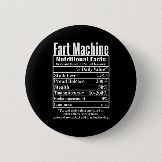 Voedingsfeiten Scheetmachine Vadergrappen Funny Fu Ronde Button 5,7 Cm (Voorkant)