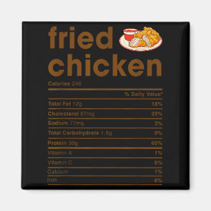Voedingsfeiten T-shirts Co. Gebakken Kip Voeding Magneet