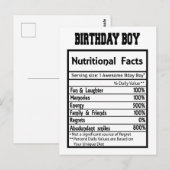 Voedingsfeiten Verjaardagsman  Briefkaart (Voorkant / Achterkant)