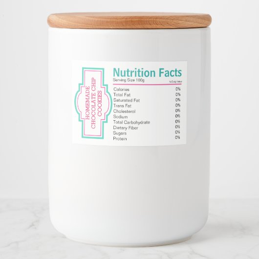 Voedingsfeiten Voedselcontainer Etiket (Voorkant)