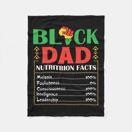 Voedingsfeiten voor Afrika Zwarte Vader Melanine B Fleece Deken (Voorkant)