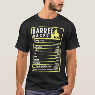 Voedingsfeiten voor Barrel Racer Rodeo Cowgirl Bar T-shirt