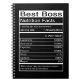 Voedingsfeiten voor de beste baas Grappige spreuk Notitieboek (Voorkant)