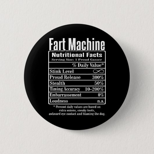 Voedingsfeiten Winkelwagen Machine Dad Jokes Funny Ronde Button 5,7 Cm (Voorkant)