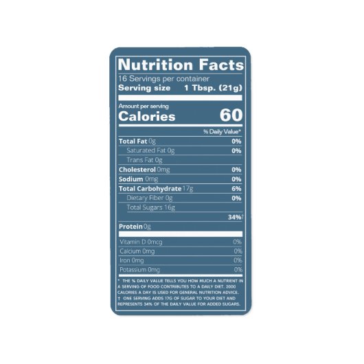 Voedingsffecten Blauwgroen honingetiketten Etiket (Voorkant)