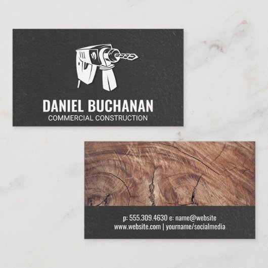 Voedingsgereedschap | Getextureerde muur en hout Visitekaartje (Voorkant / Achterkant)
