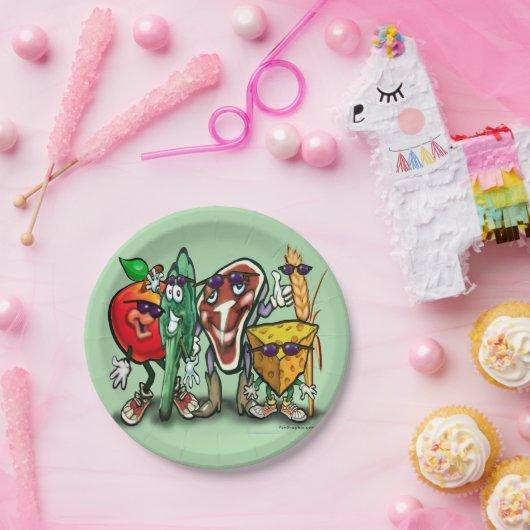 Voedingsgroepen Papieren Bordje (Feest)