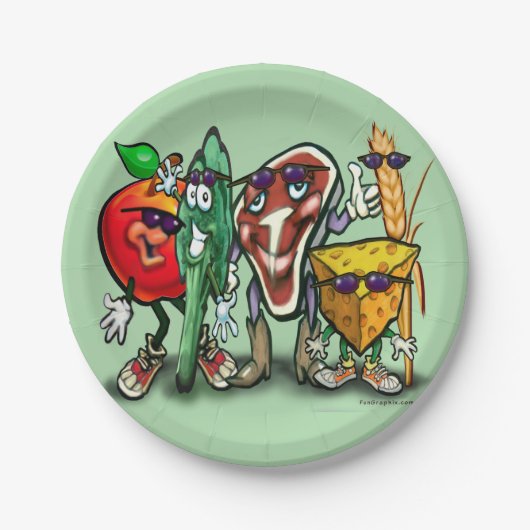 Voedingsgroepen Papieren Bordje (Voorkant)