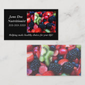 Voedingskaart voor fruit. visitekaartje (Voorkant / Achterkant)