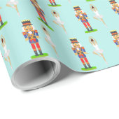 Voedingskraker en balletdanser op licht blauwgroen cadeaupapier (Rol Hoek)