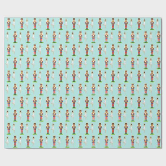 Voedingskraker en balletdanser op licht blauwgroen cadeaupapier (Vlak)