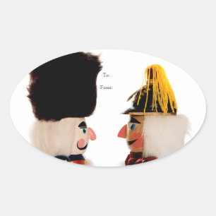 Voedingskrakers in profiel ovale sticker