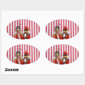Voedingskrakers op strepen ovale sticker (Vel)