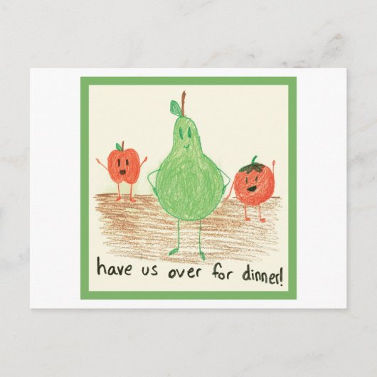 Voedingskunst voor kinderen, groen briefkaart (Voorkant)