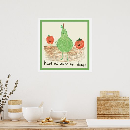 Voedingskunst voor kinderen, groen poster (Keuken)