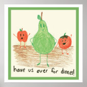 Voedingskunst voor kinderen, groen poster (Voorkant)