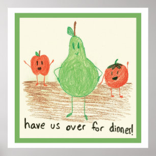 Voedingskunst voor kinderen, groen poster