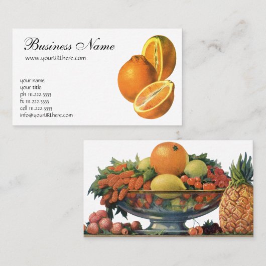  voedingsmiddelen, Fruit Organic Fresh Health Sina Visitekaartje (Voorkant / Achterkant)