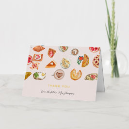 Voedingsmiddelen geïllustreerd Blush Vrijgezellenf Folie Wenskaart