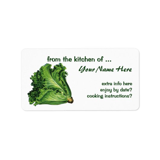 voedingsmiddelen, groene bladsla, groenten etiket (Voorkant)