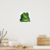 voedingsmiddelen, groene bladsla, groenten poster (Keuken)