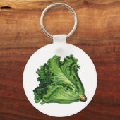  voedingsmiddelen, groene bladsla, groenten sleutelhanger (Voorkant)