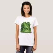  voedingsmiddelen, groene bladsla, groenten t-shirt (Voorkant volledig)