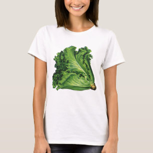  voedingsmiddelen, groene bladsla, groenten t-shirt
